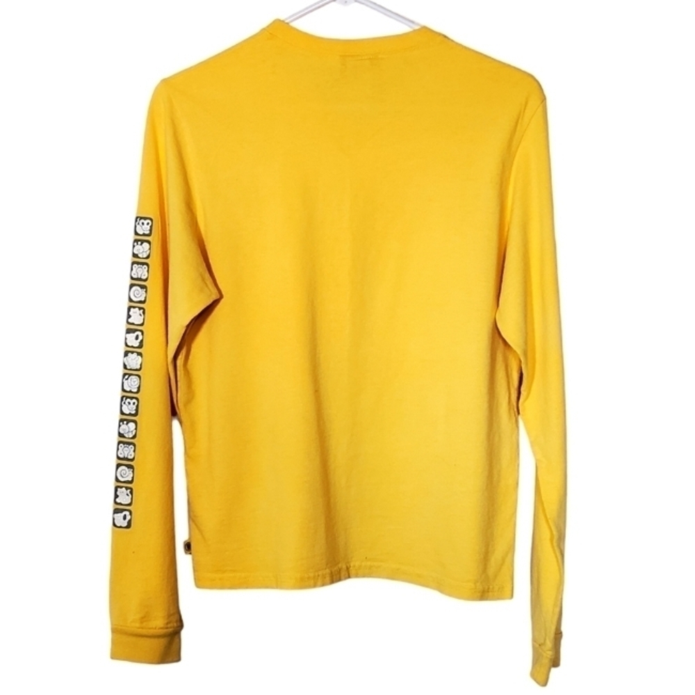 7006 * Split Girl Long Sleeve Tee Yellow Size XL Made in USA Vintage - Picture 2 of 9